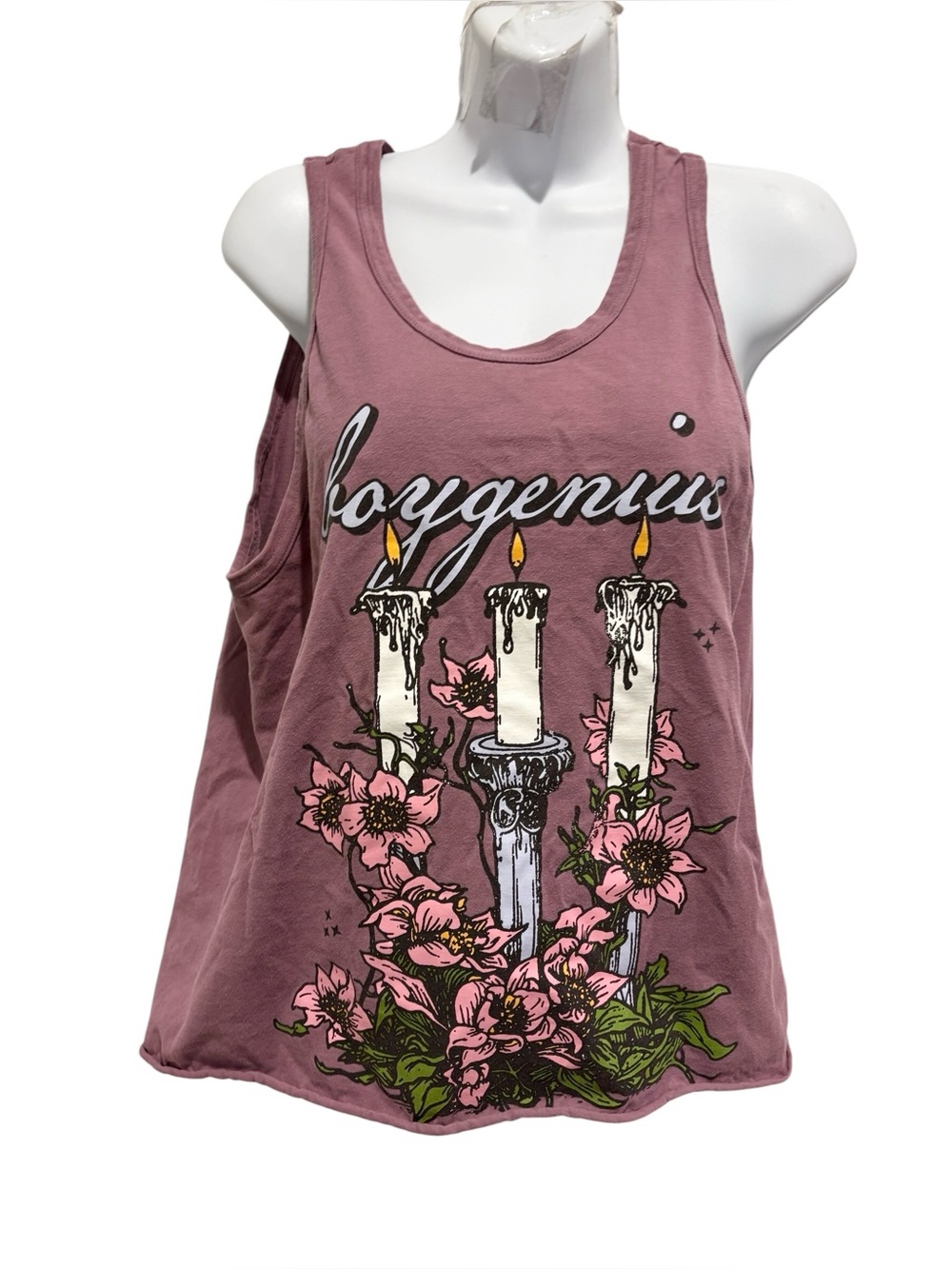 BOYGENIUS 3 Candles Tank Top 100% Cotton Size Large